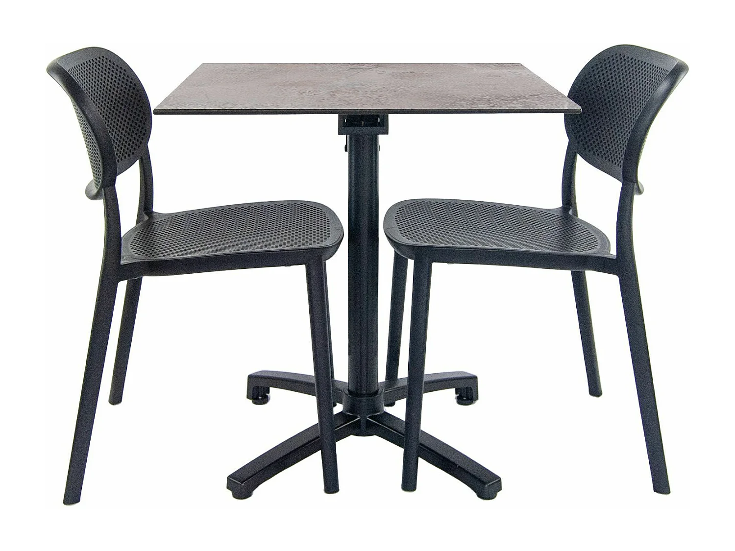 Mesa plegable piedra clara + 2 sillas para terraza