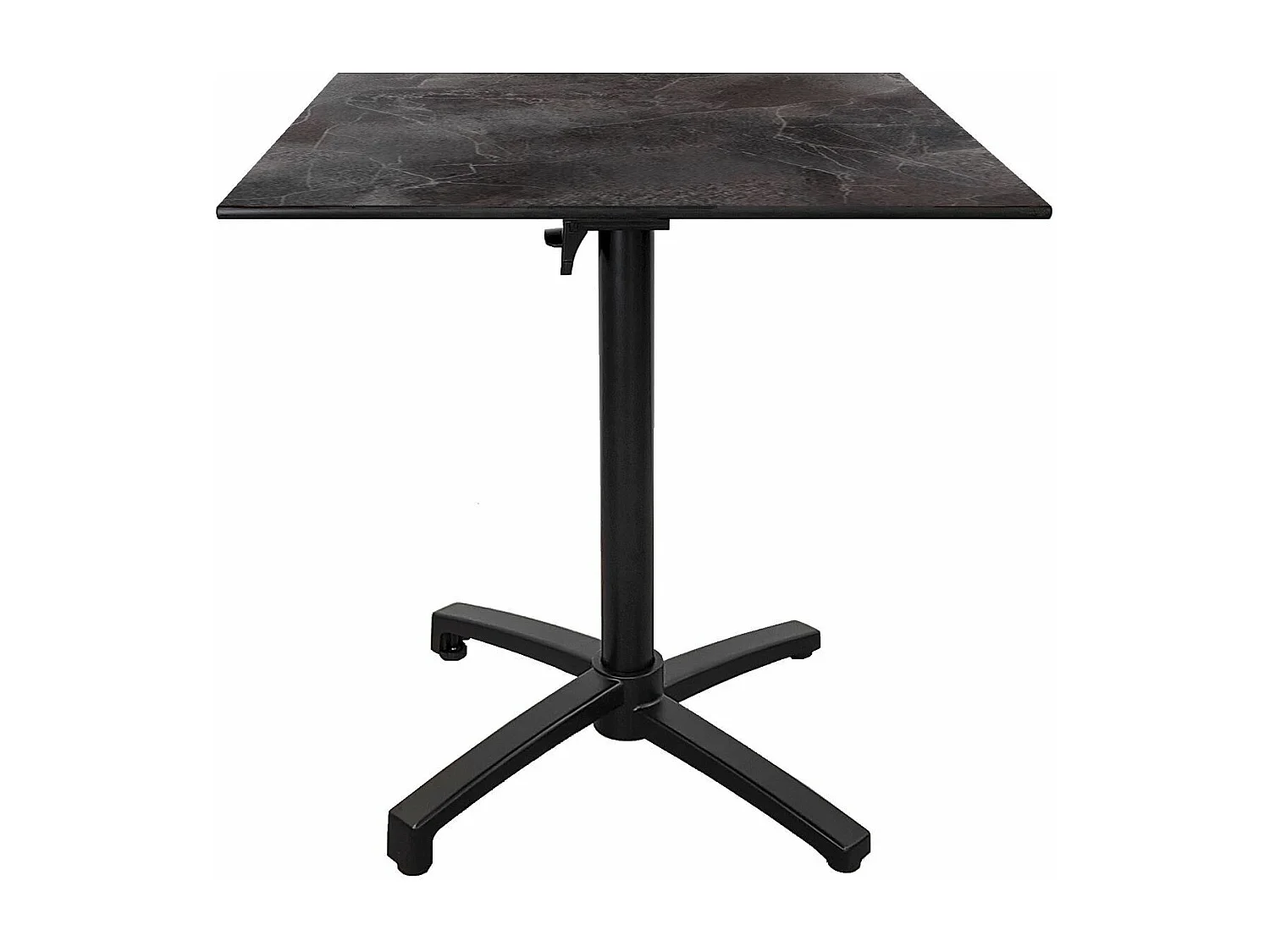 Table terrasse pliable en Compact HPL décor dark 70 x 70