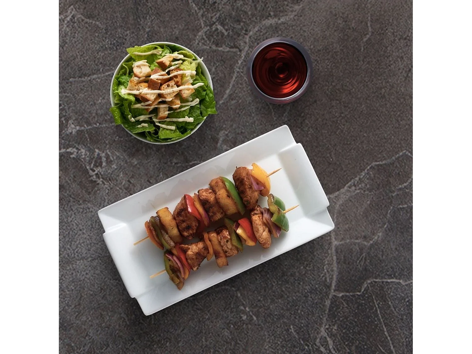 Table terrasse pliable en Compact HPL décor dark 70 x 70