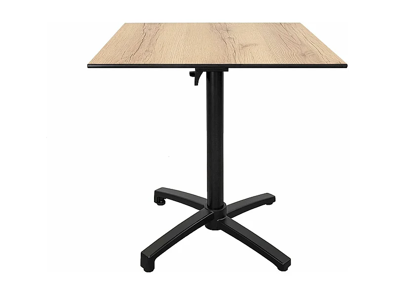 Klappbarer Terrassentisch im Compact HPL Eichenholzdekor 70 x 70