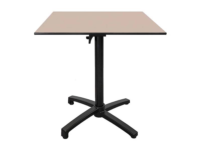 Klappbarer Terrassentisch aus Compact HPL Beige 70 x 70