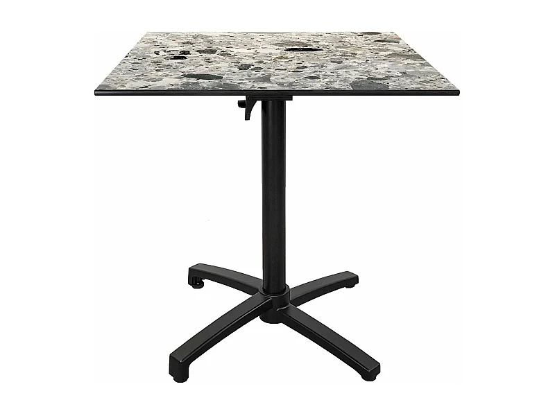 Table terrasse pliable en Compact HPL décor pierre cepp 70 x 70