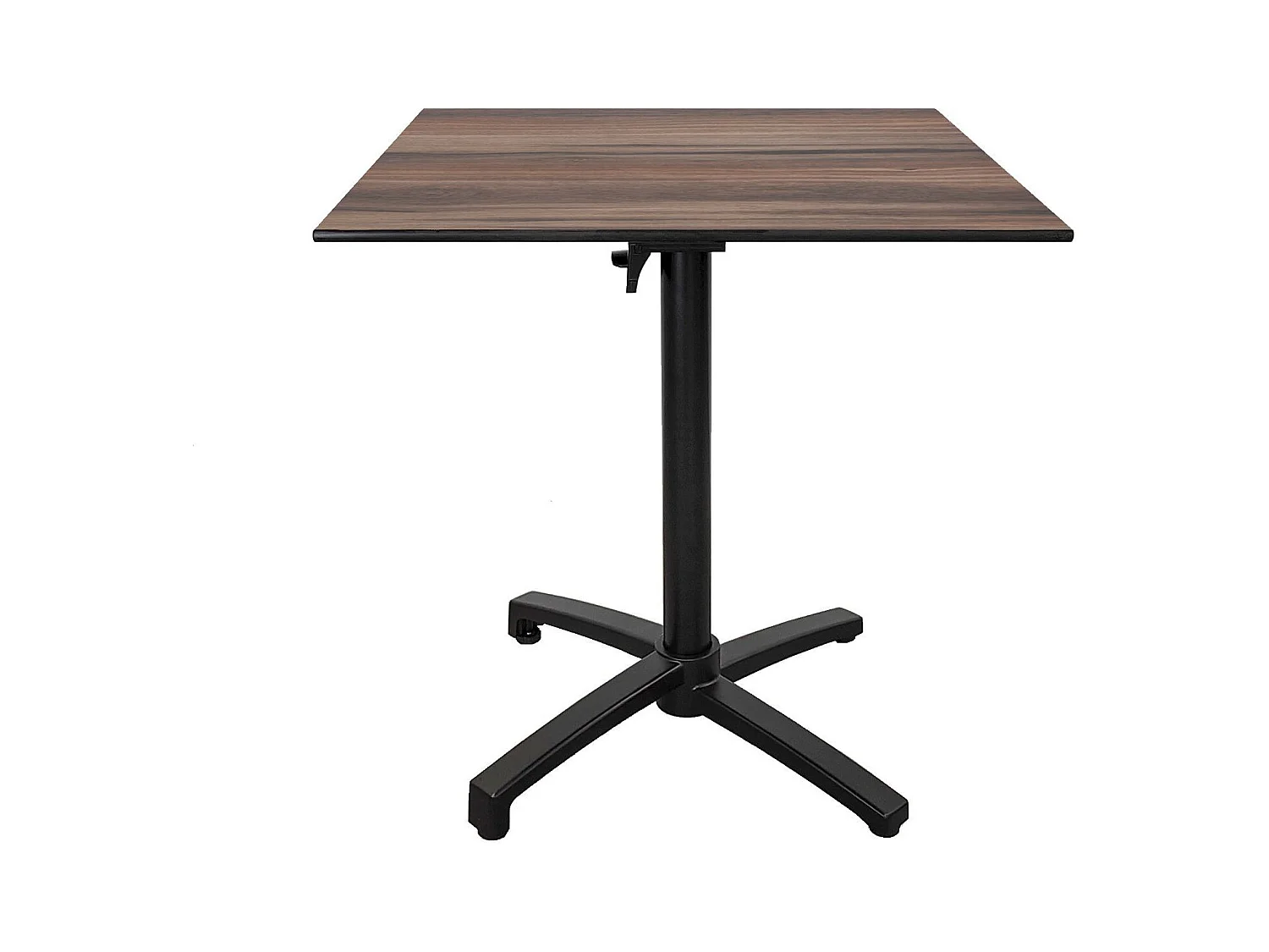 Klappbarer Terrassentisch aus Compact HPL dunklem Holz 70 x 70