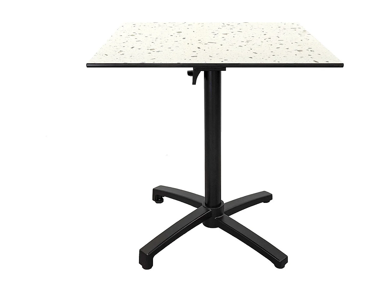 Table terrasse pliable en Compact HPL décor terrazzo 70 x 70