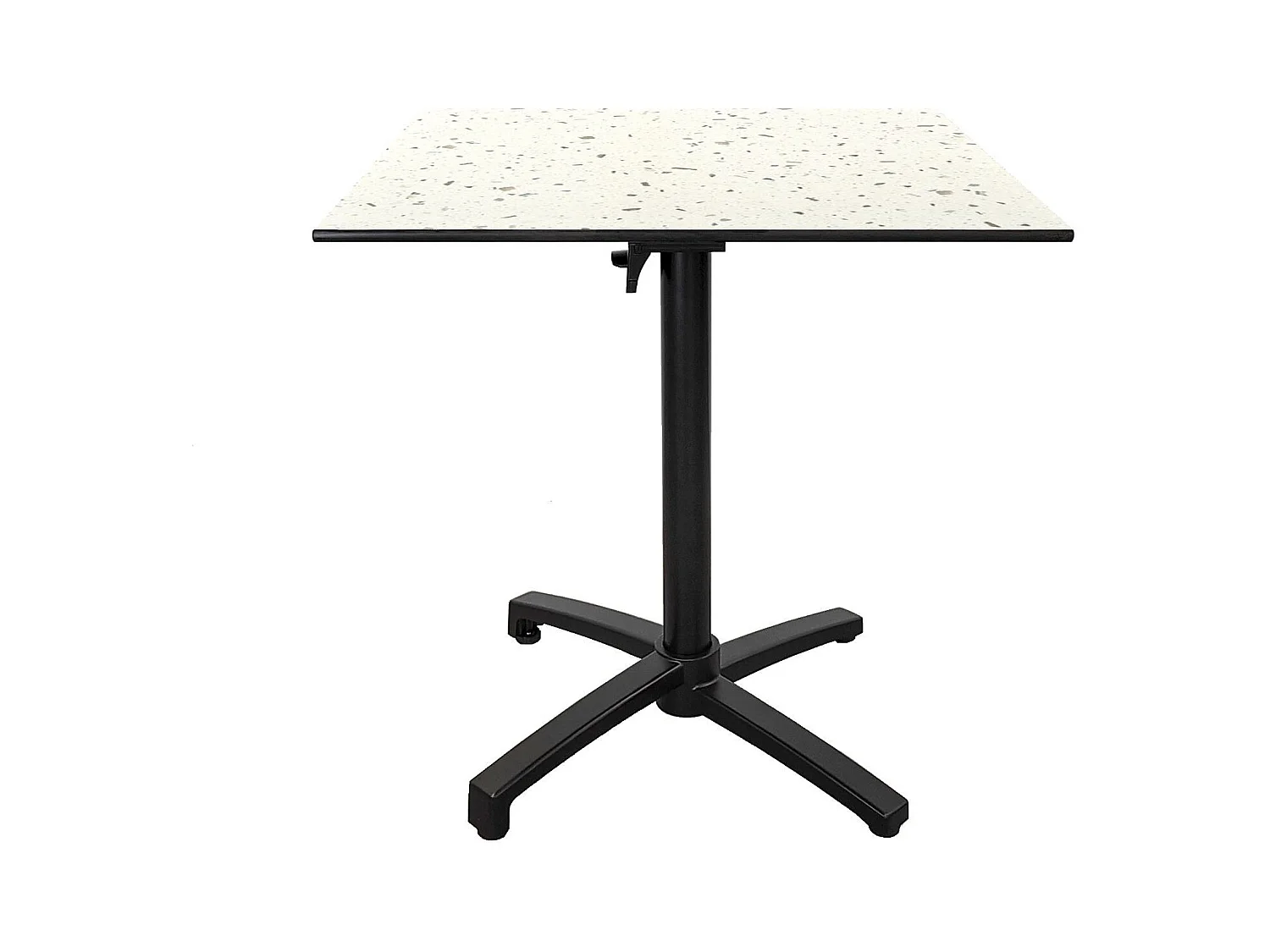 Table terrasse pliable en Compact HPL décor terrazzo 70 x 70
