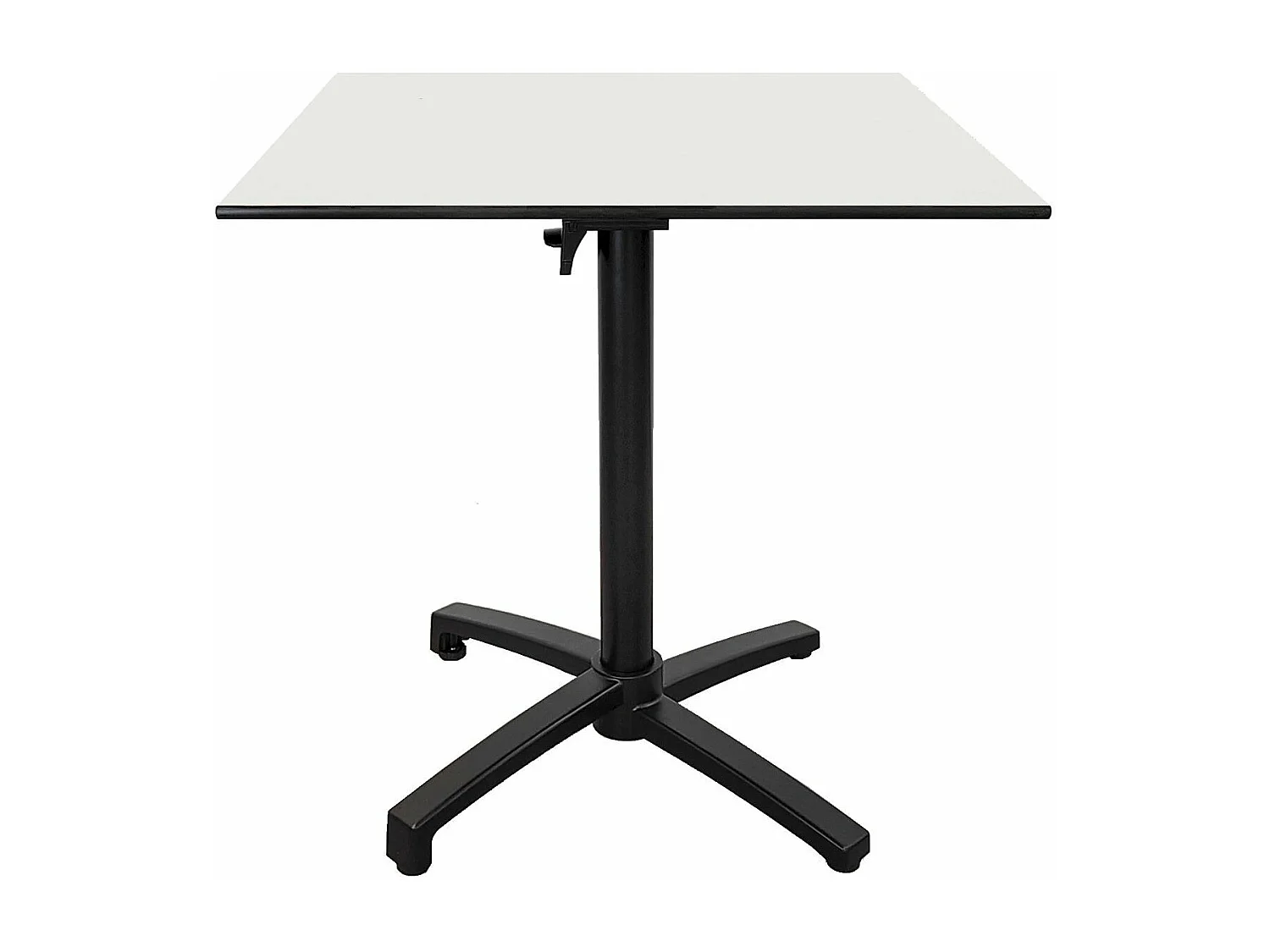 Table terrasse pliable en Compact HPL blanc 70 x 70