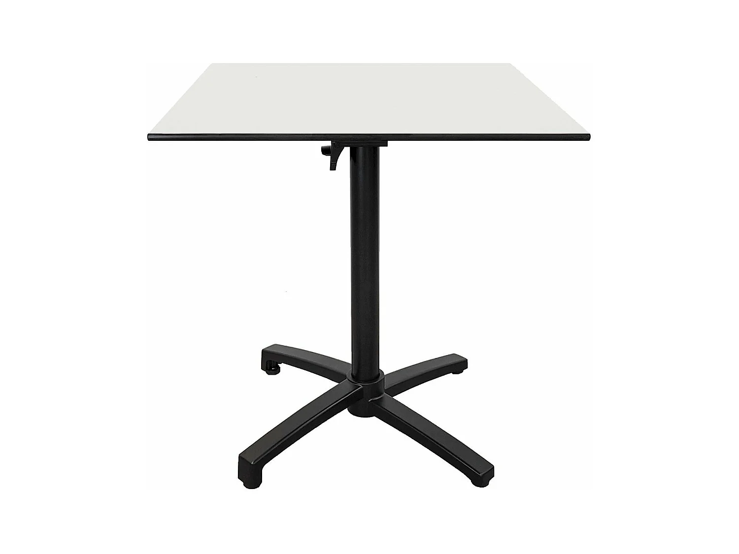 Table terrasse pliable en Compact HPL blanc 70 x 70