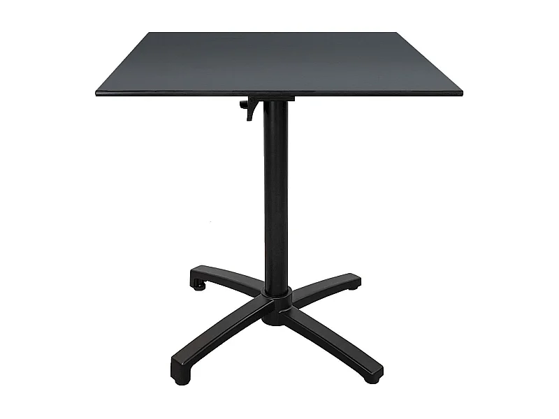 Table terrasse pliable en Compact HPL gris anthracite 70 x 70