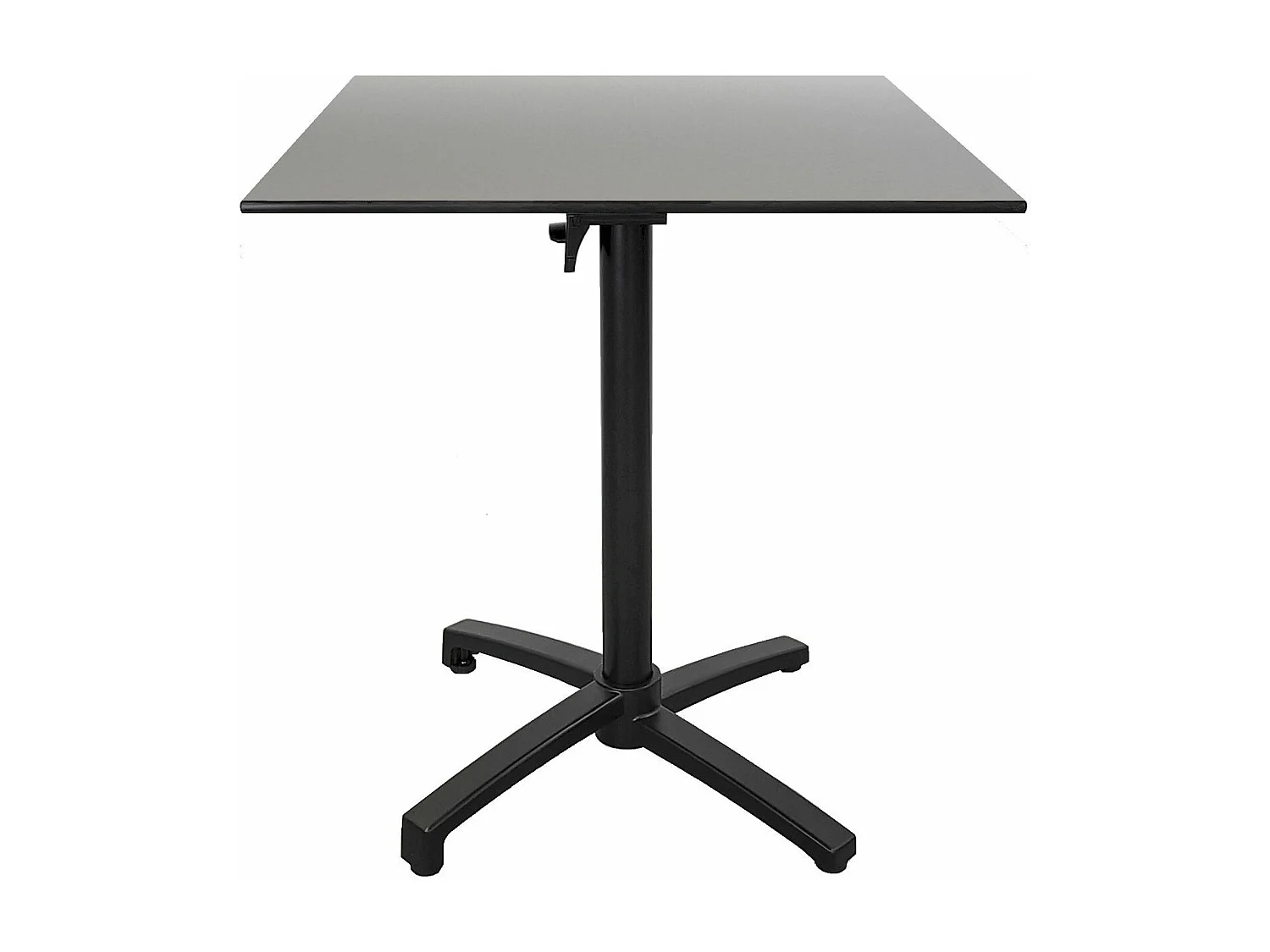 Tischhöhe 90 cm, klappbar für Terrasse in Compact HPL, graues Metalldekor 70 x 70