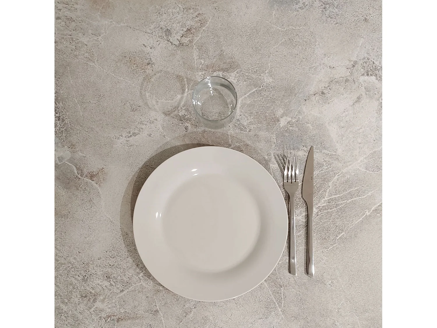 Klappbarer Terrassentisch im Compact HPL Dekor Steingrau 70 x 70