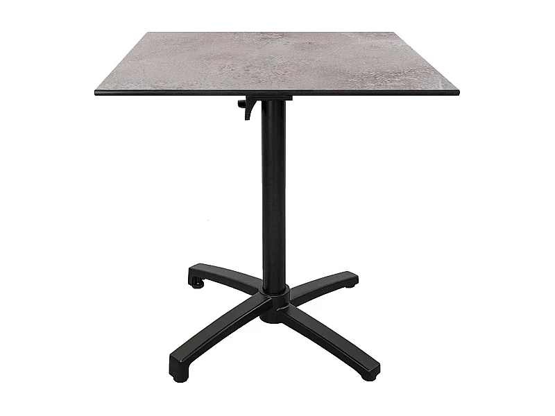 Table terrasse pliable en Compact HPL décor gris pierre 70 x 70