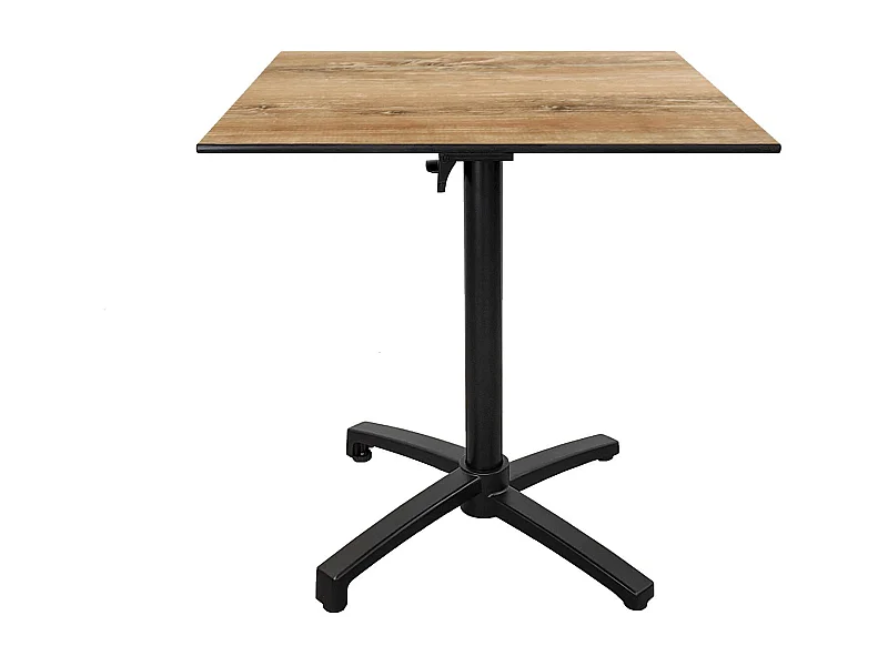 Klappbarer Terrassentisch aus CompactHPLVintageHolz 70 x 70