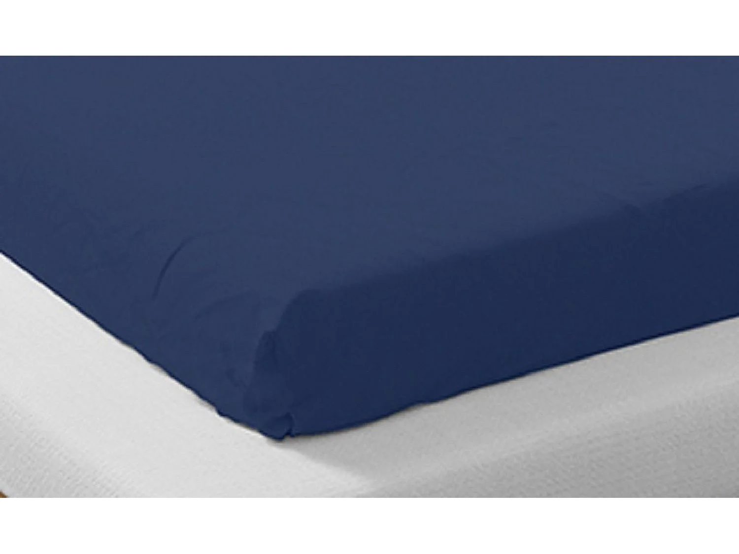 Drap housse en coton bio 140 x 200 cm - Bleu
