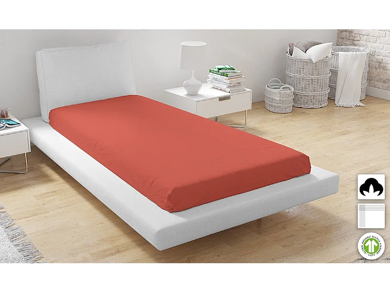 Spannbetttuch aus BioBaumwolle, 90 x 200 cm – Orange