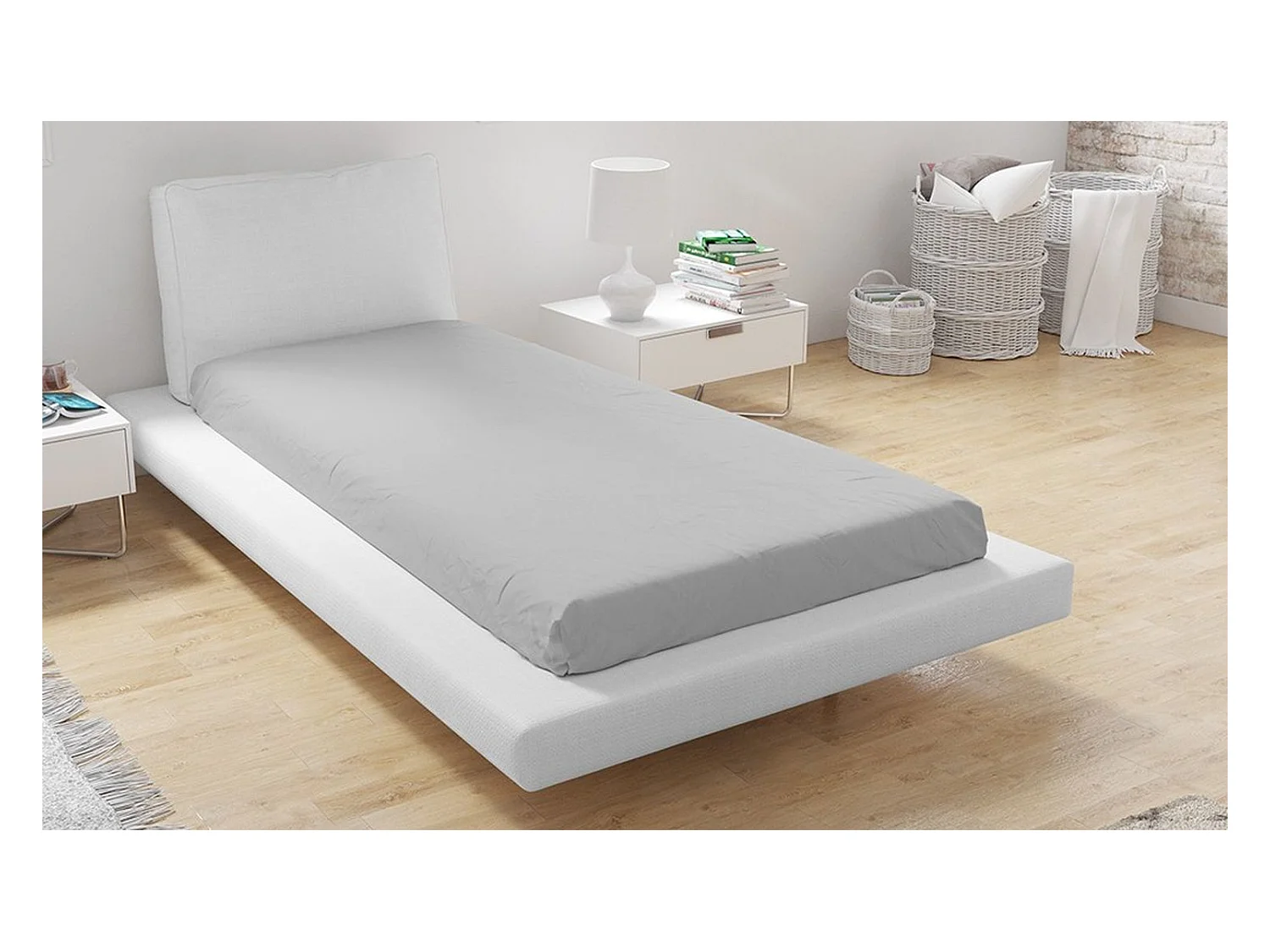 MikrofaserSpannbettlaken 90 x 200 cm – Grau