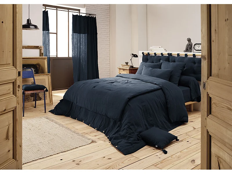 Housse de Couette 260 x 240 cm GAÏA Minuit