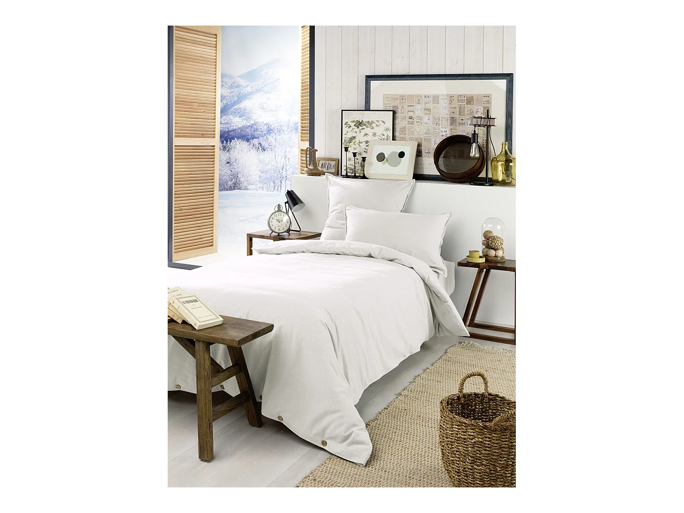 Housse de Couette 140 x 200 cm CANDICE Neige