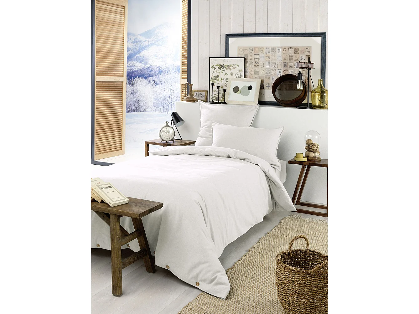 Housse de Couette 140 x 200 cm CANDICE Neige