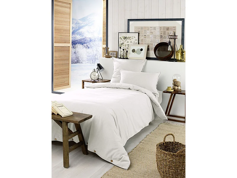 Housse de Couette 140 x 200 cm CANDICE Neige