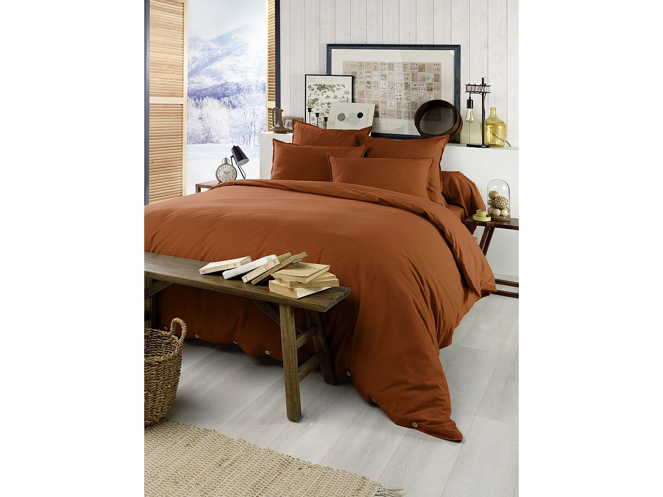 Housse de Couette 260 x 240 cm CANDICE Tomette