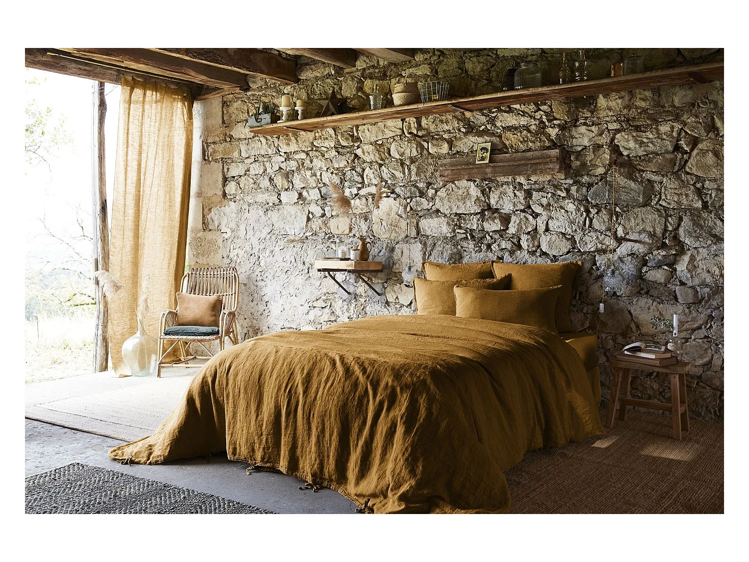 Housse de Couette 240 x 220 cm SOLINE Caramel