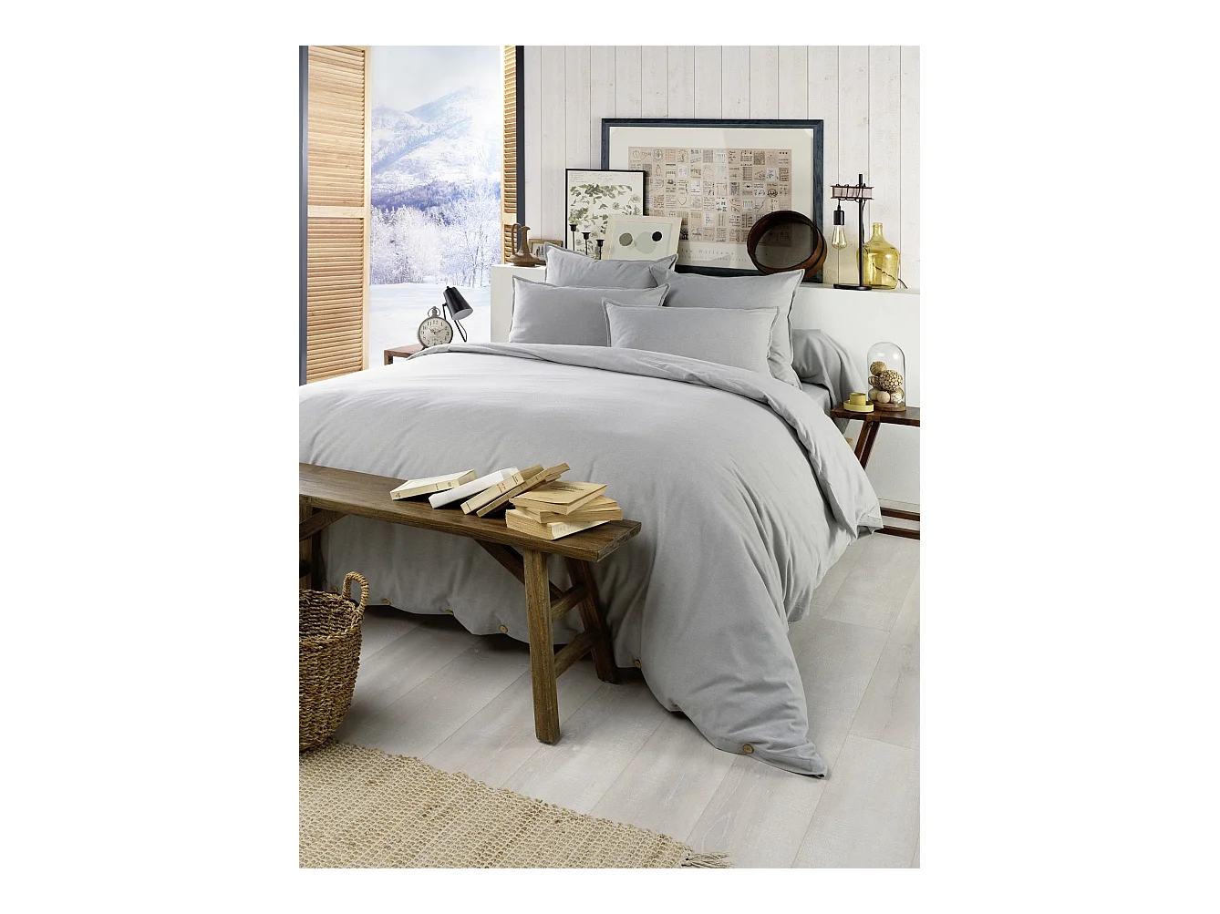 Housse de Couette 260 x 240 cm CANDICE Brume
