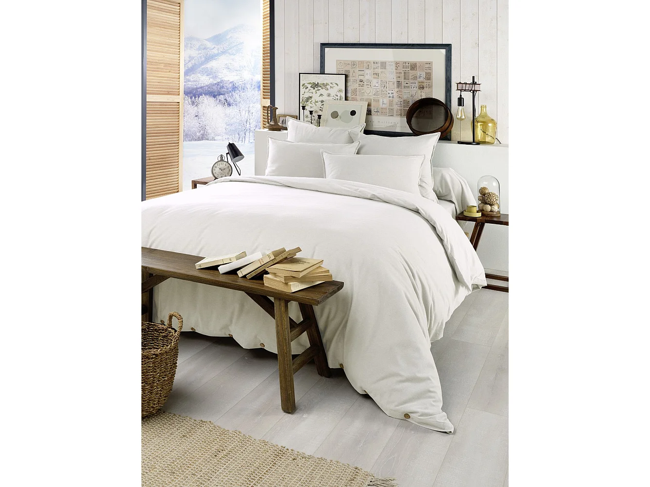 Housse de Couette 240 x 220 cm CANDICE Neige