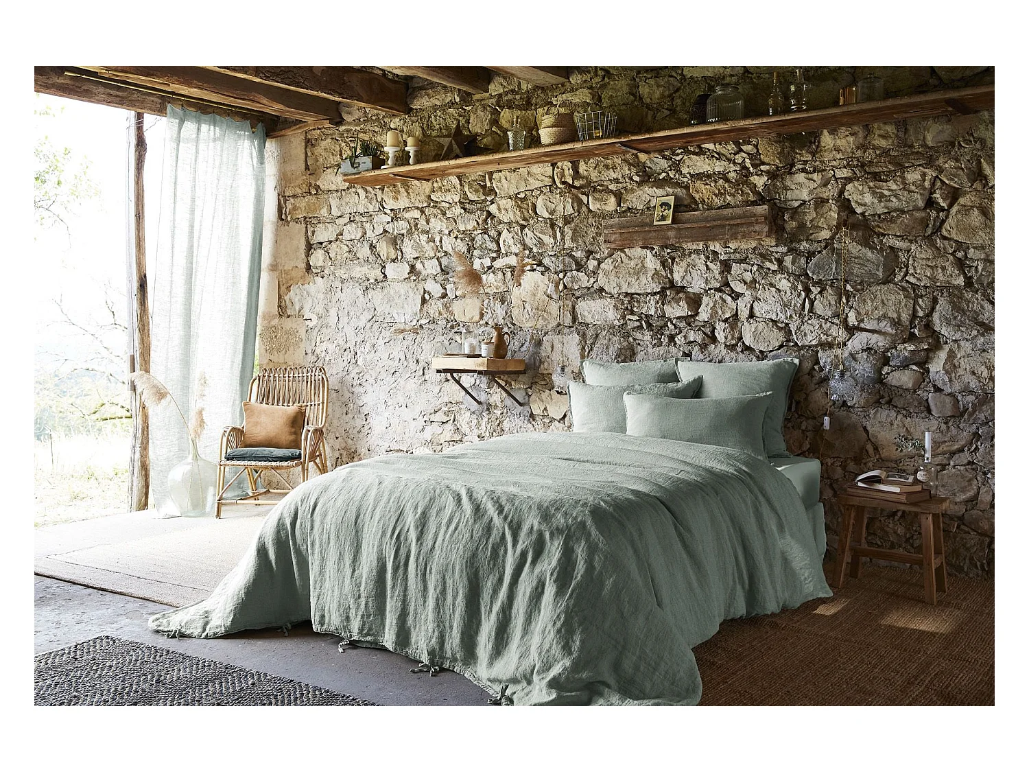 Housse de Couette 240 x 220 cm SOLINE Eucalyptus