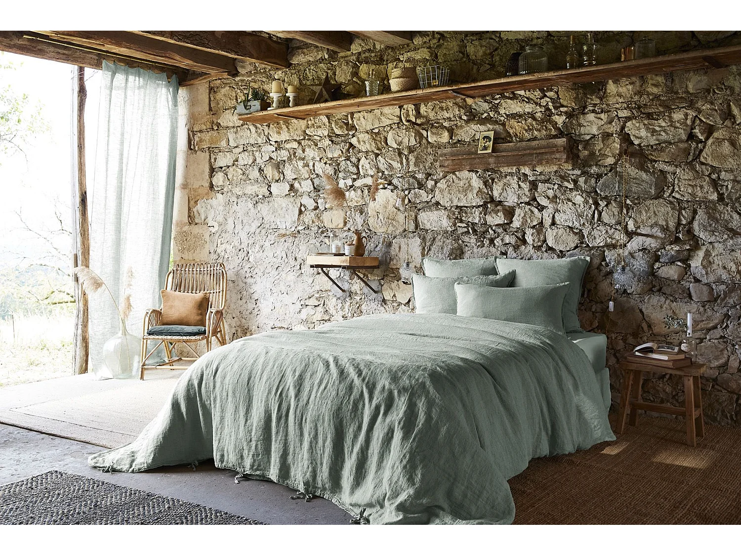 Housse de Couette 240 x 220 cm SOLINE Eucalyptus