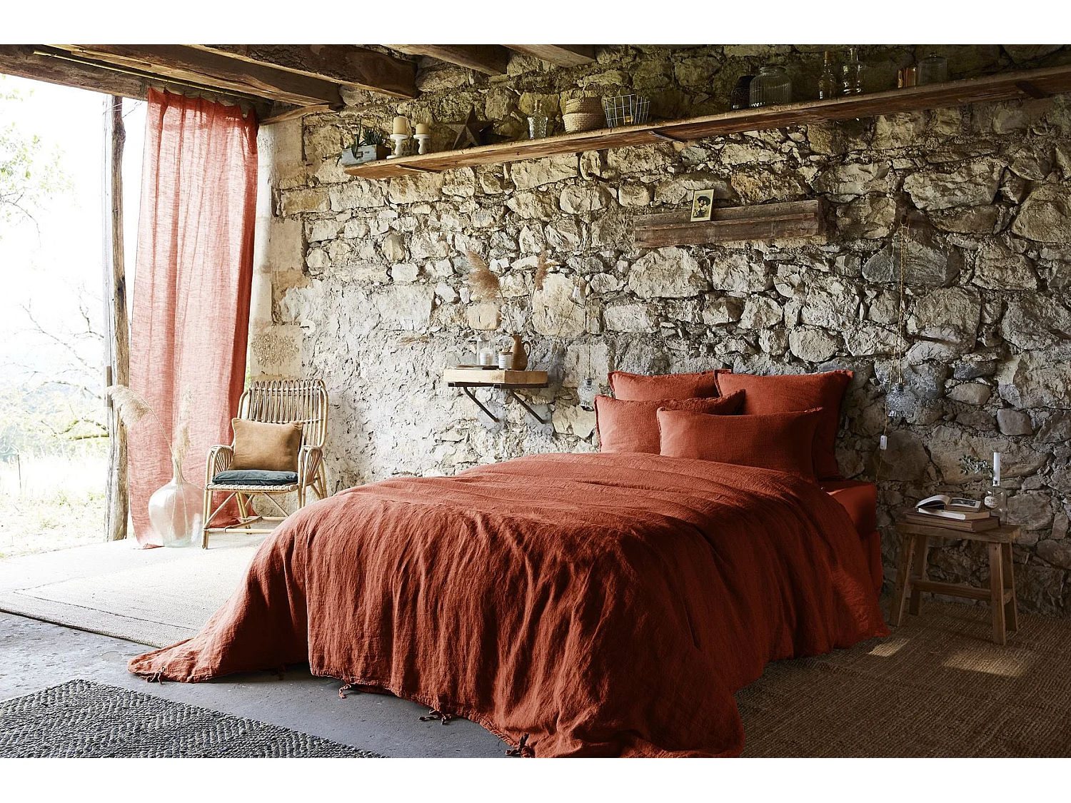 Housse de Couette 240 x 220 cm SOLINE Paprika