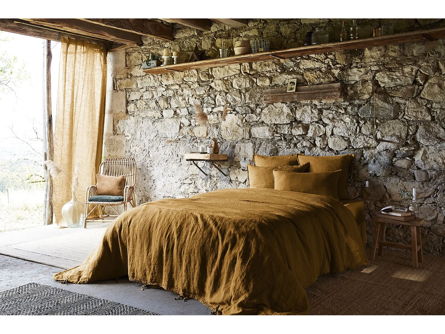 Housse de Couette 260 x 240 cm SOLINE Caramel