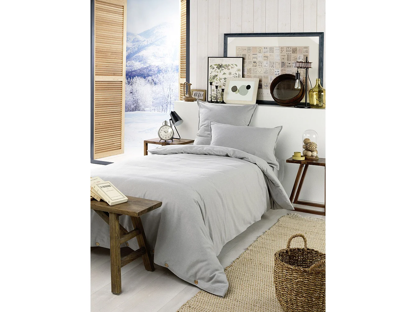 Housse de Couette 140 x 200 cm CANDICE Brume