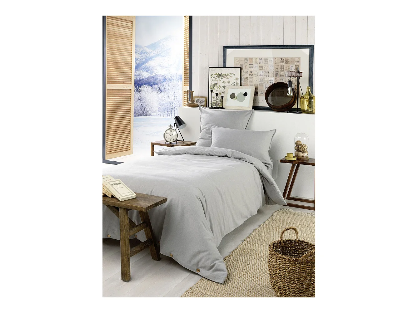 Housse de Couette 140 x 200 cm CANDICE Brume