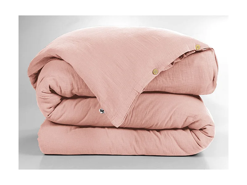 Housse de Couette 200 x 200 cm GAÏA Rose pêche