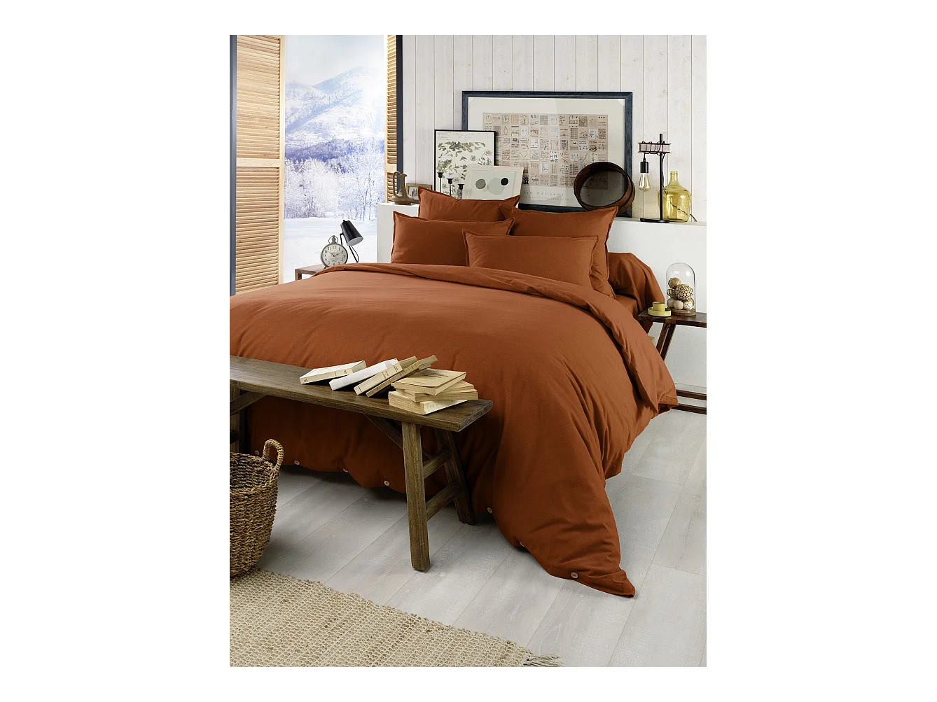 Housse de Couette 200 x 200 cm CANDICE Tomette