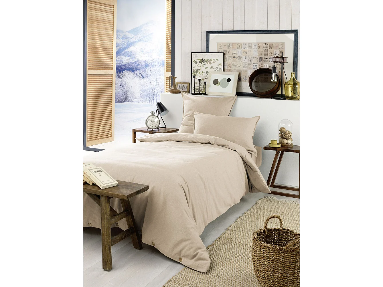 Housse de Couette 140 x 200 cm CANDICE Sable