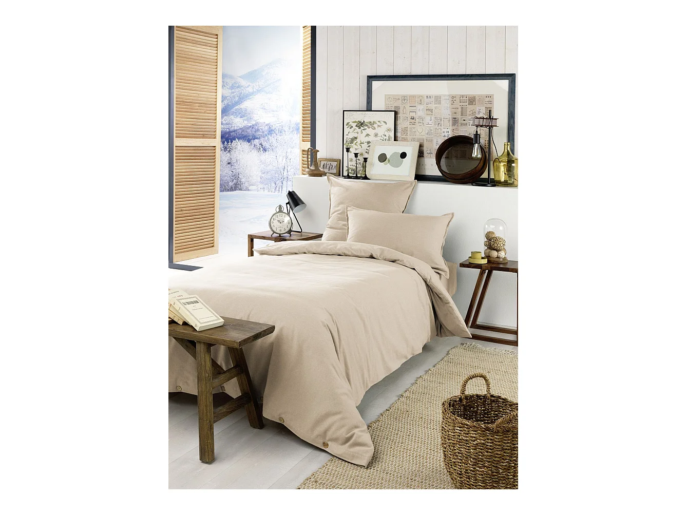 Housse de Couette 140 x 200 cm CANDICE Sable