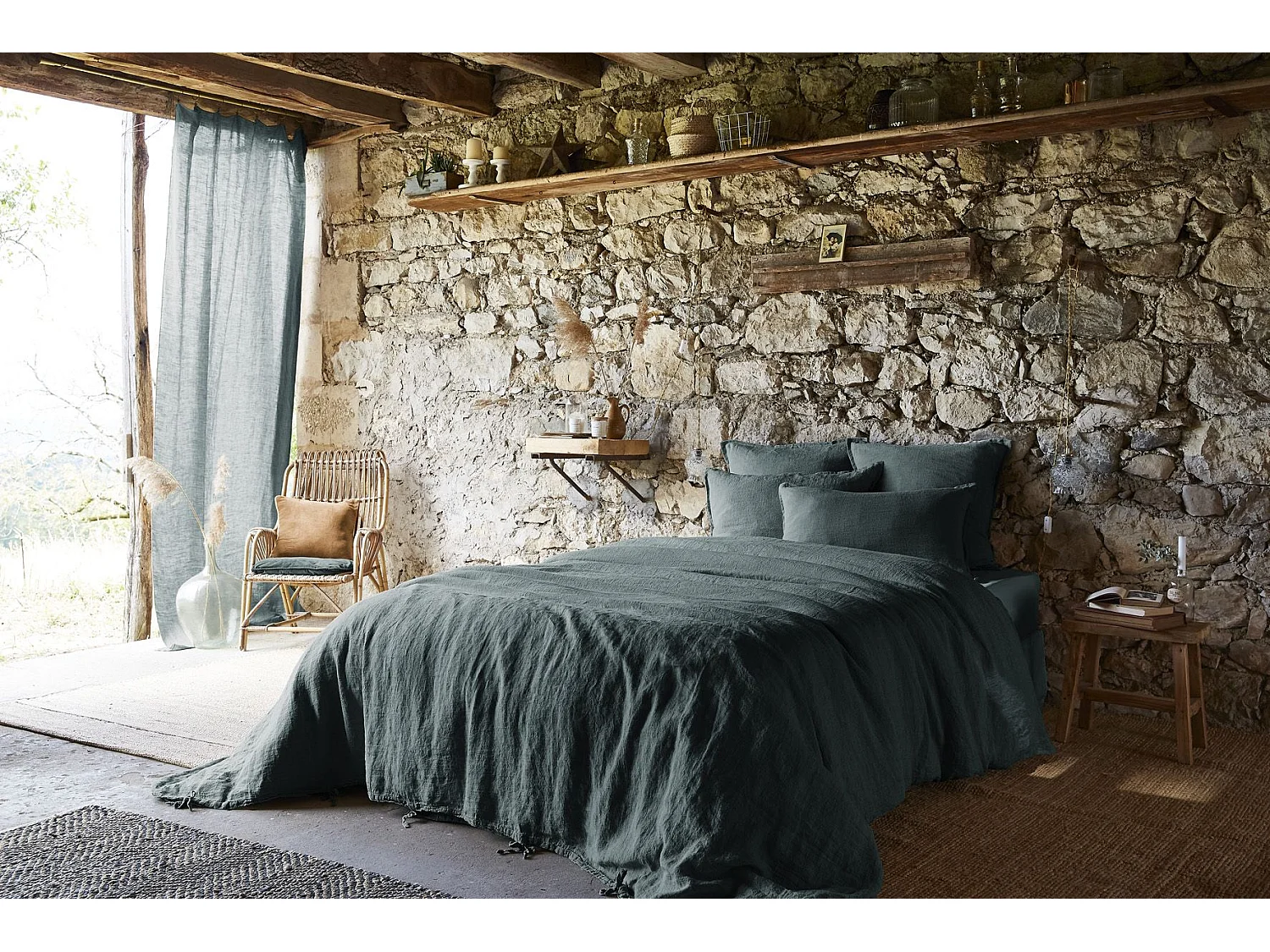 Housse de Couette 240 x 220 cm SOLINE Ardoise