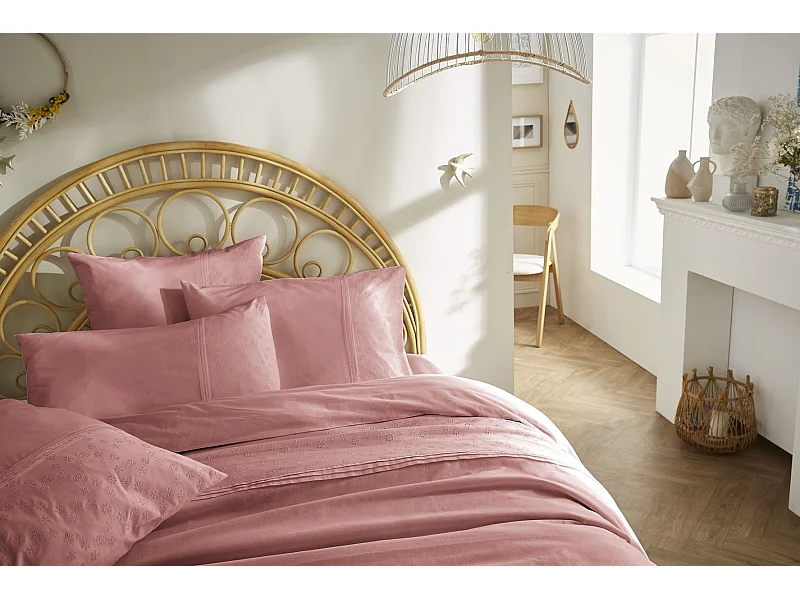 Housse de Couette 260 x 240 cm JEANNE Rose boisé