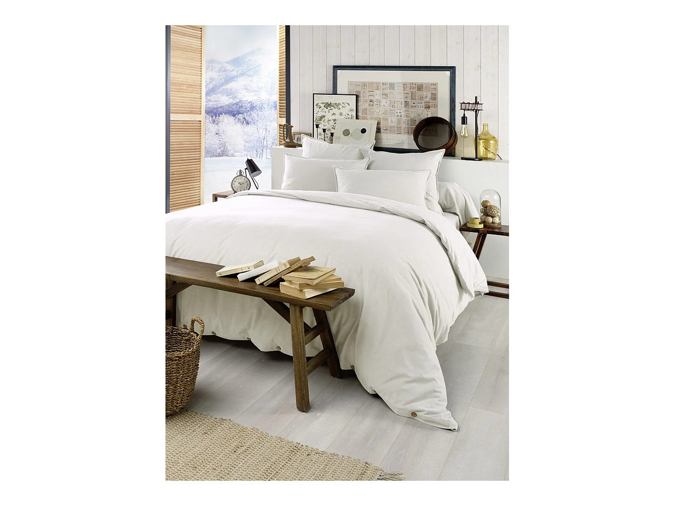 Housse de Couette 260 x 240 cm CANDICE Neige
