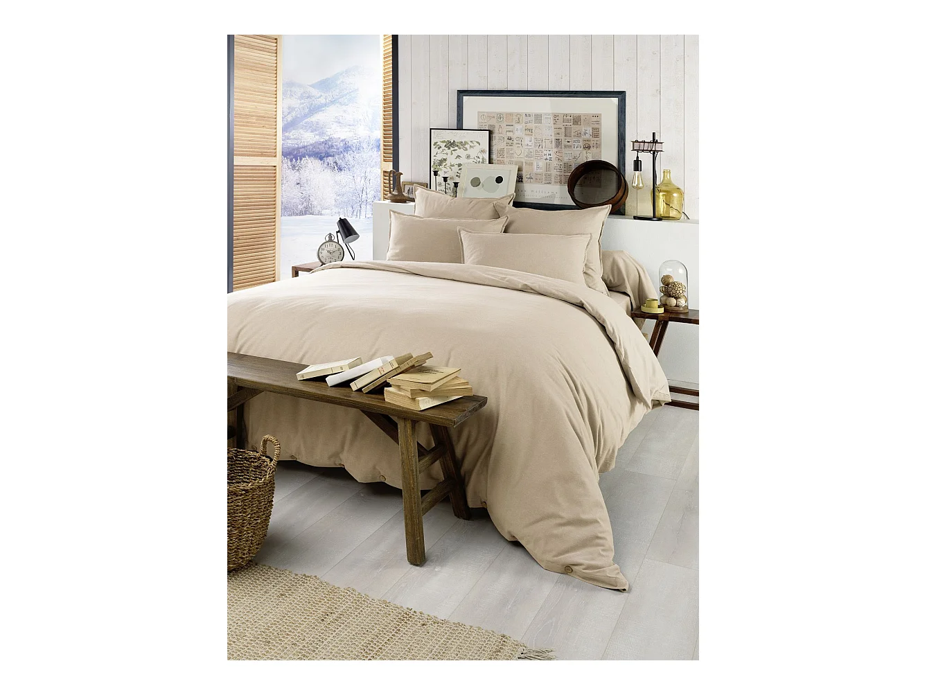 Housse de Couette 200 x 200 cm CANDICE Sable