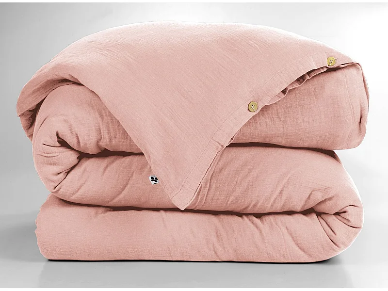Housse de Couette 260 x 240 cm GAÏA Rose pêche