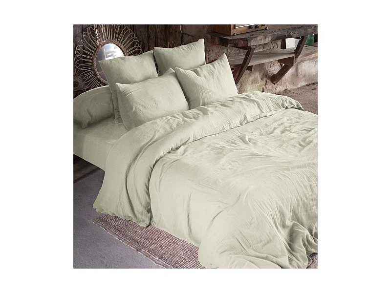 Housse de Couette 140 x 200 cm GAÏA Vert d'eau