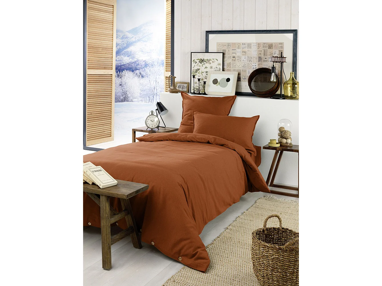 Housse de Couette 140 x 200 cm CANDICE Tomette