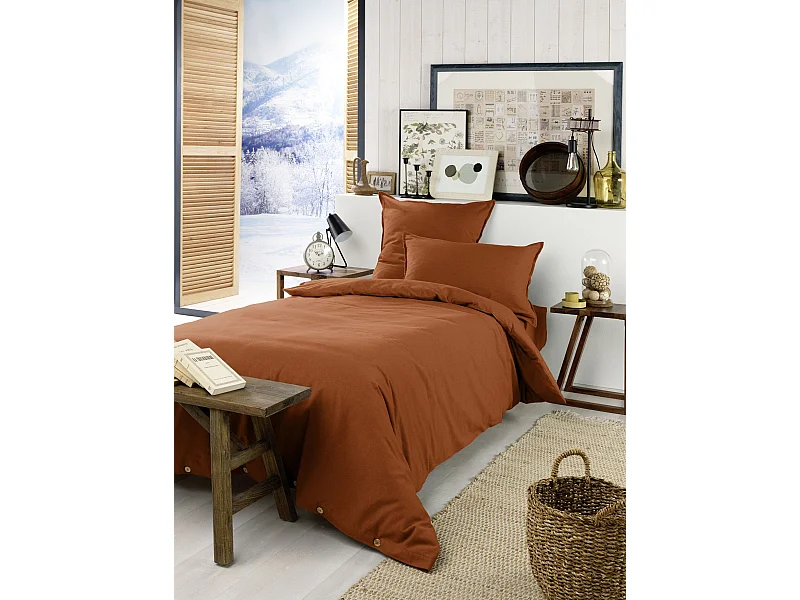 Housse de Couette 140 x 200 cm CANDICE Tomette