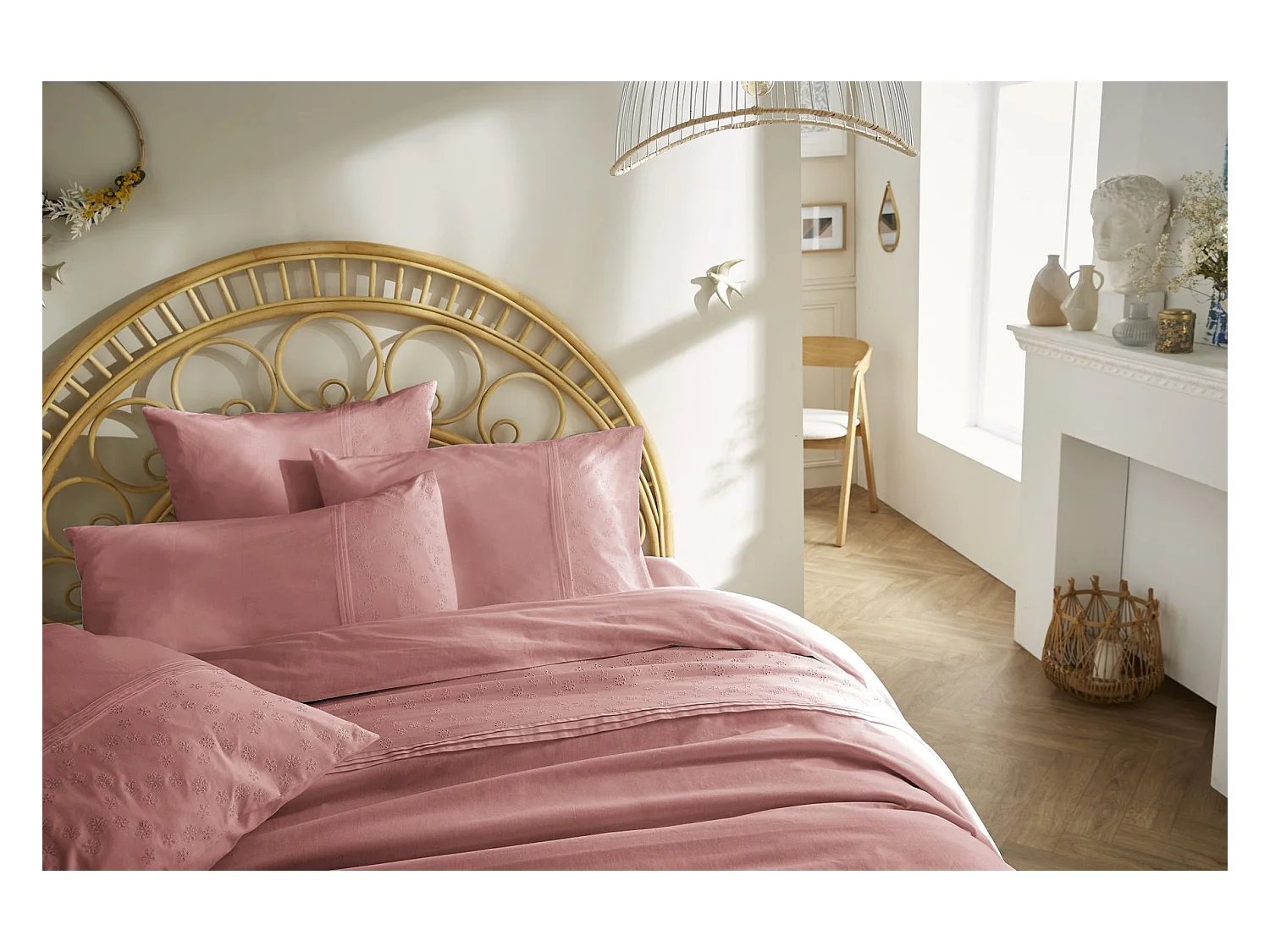 Housse de Couette 240 x 220 cm JEANNE Rose boisé