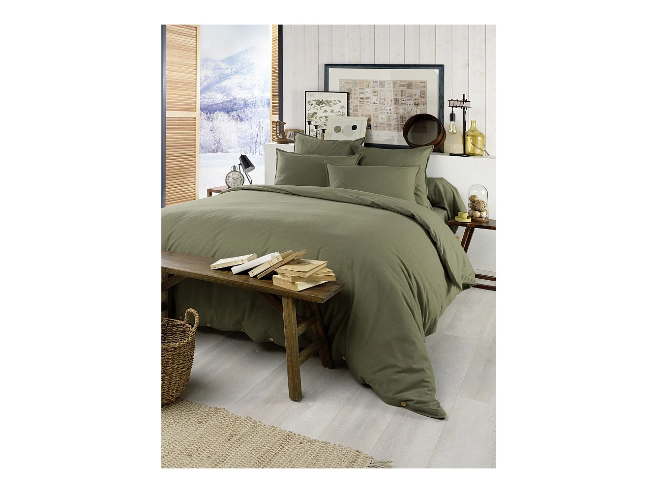 Housse de Couette 240 x 220 cm CANDICE Romarin