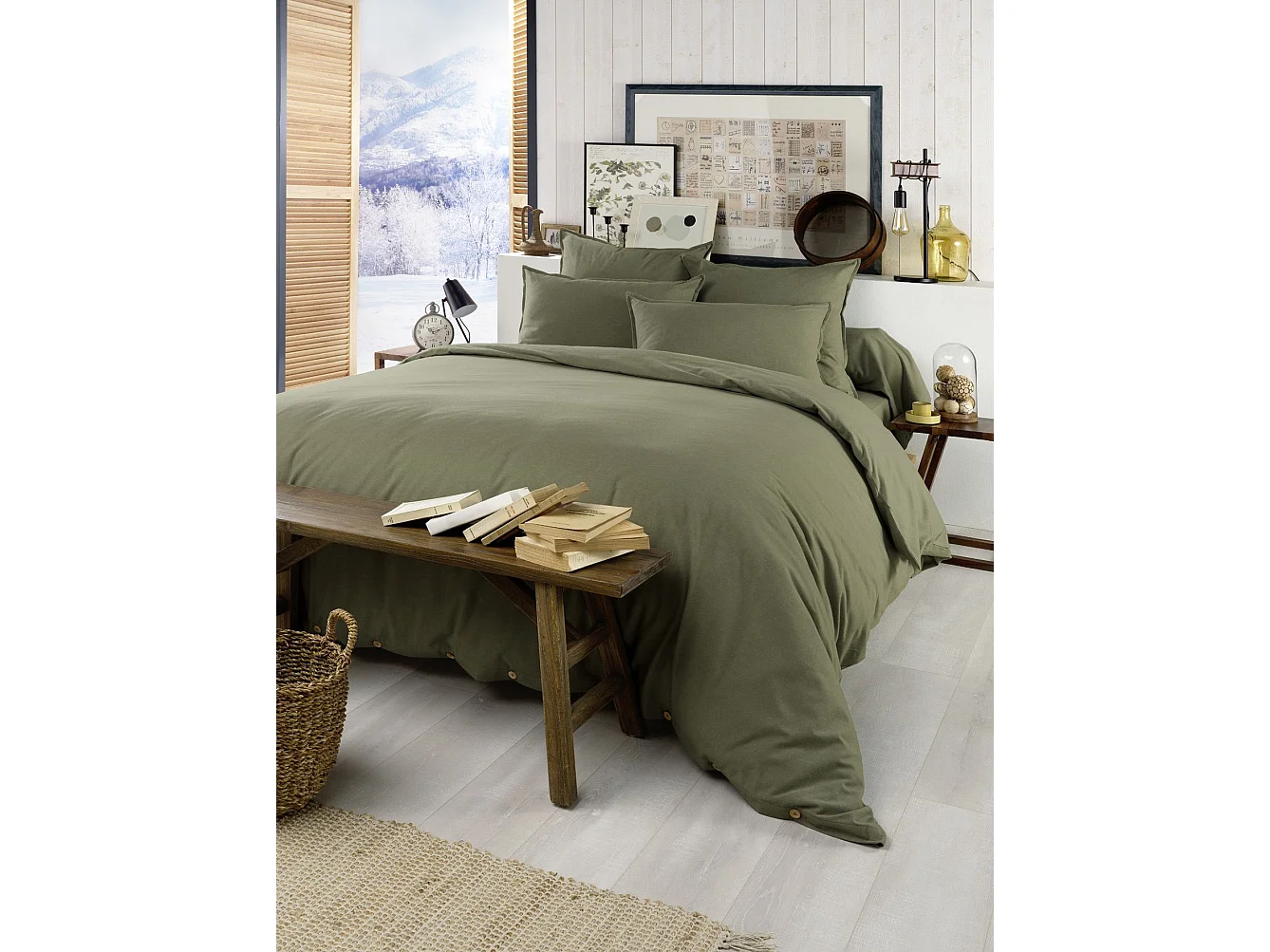 Housse de Couette 240 x 220 cm CANDICE Romarin