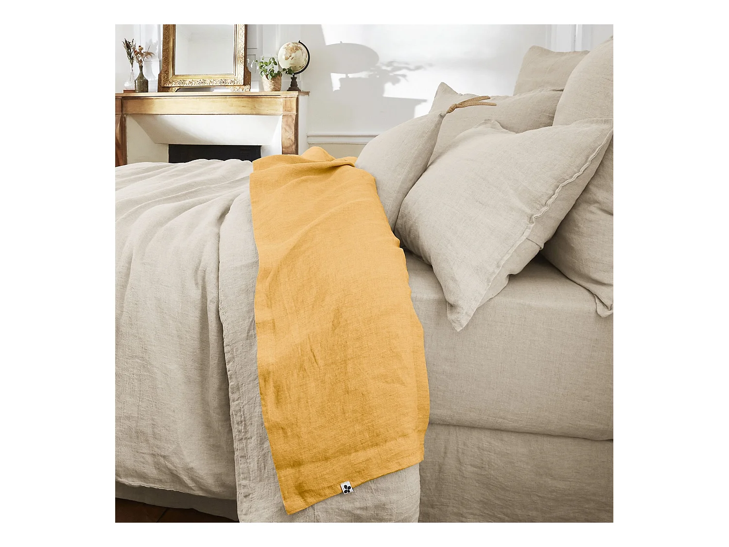 Drap plat 270 x 300 cm SOLINE Miel