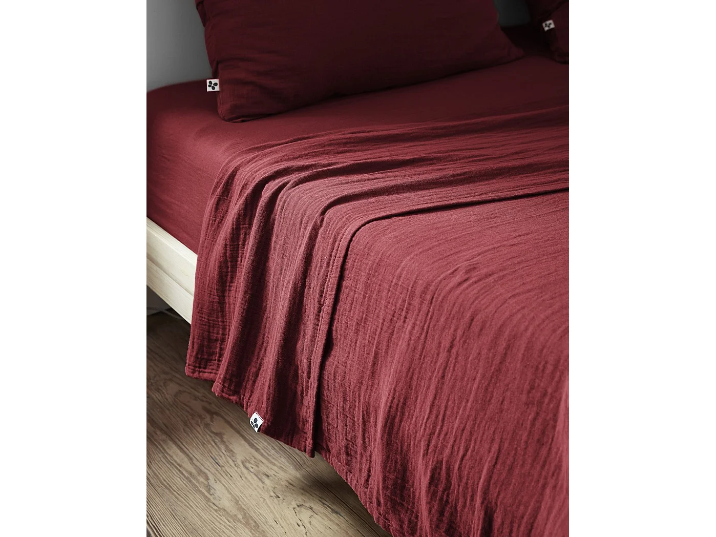 Drap plat 270 x 300 cm GAÏA Lie de vin